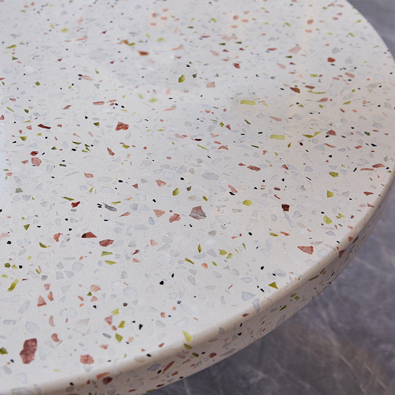 Contemporary Round Terrazzo Cocktail Table Metal/Acrylic 3 Legs Coffee Table