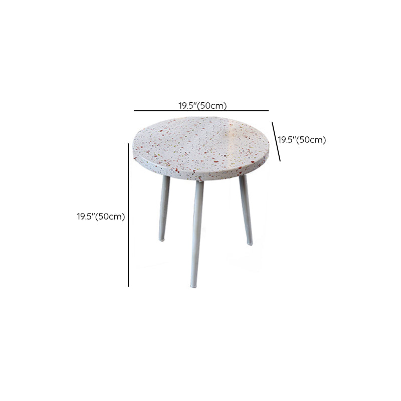 Contemporary Round Terrazzo Cocktail Table Metal/Acrylic 3 Legs Coffee Table