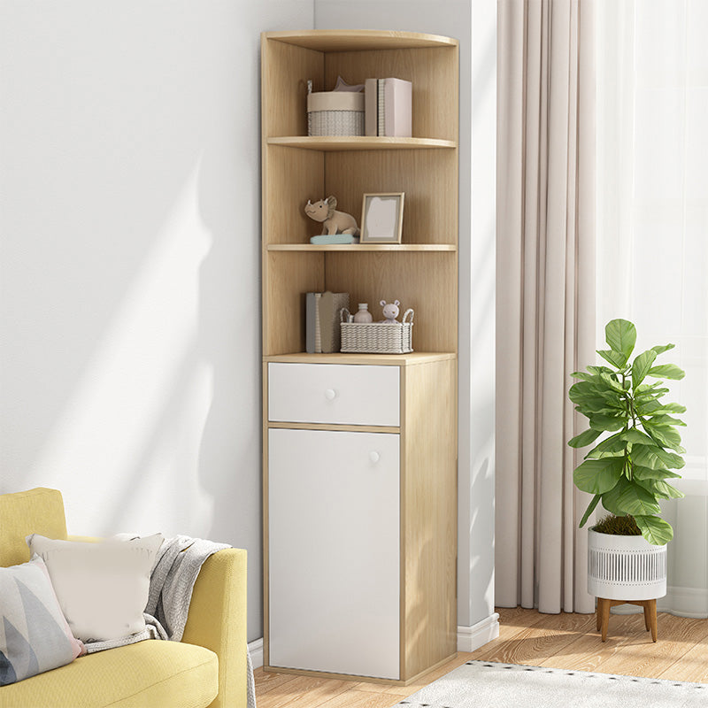 Contemporary Wooden Cabinet with 1 Door and Drawer Corner Cabinet