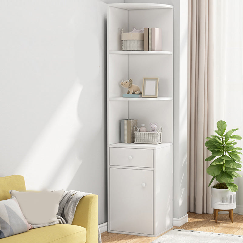 Contemporary Wooden Cabinet with 1 Door and Drawer Corner Cabinet