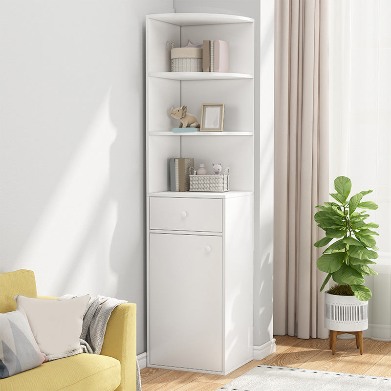 Contemporary Wooden Cabinet with 1 Door and Drawer Corner Cabinet