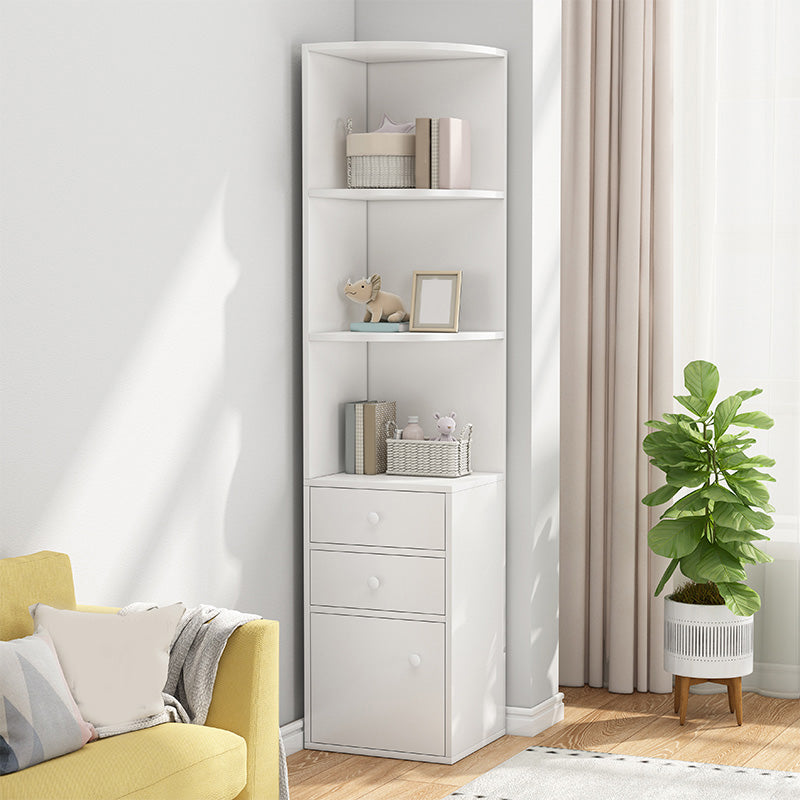 Contemporary Wooden Cabinet with 1 Door and Drawer Corner Cabinet