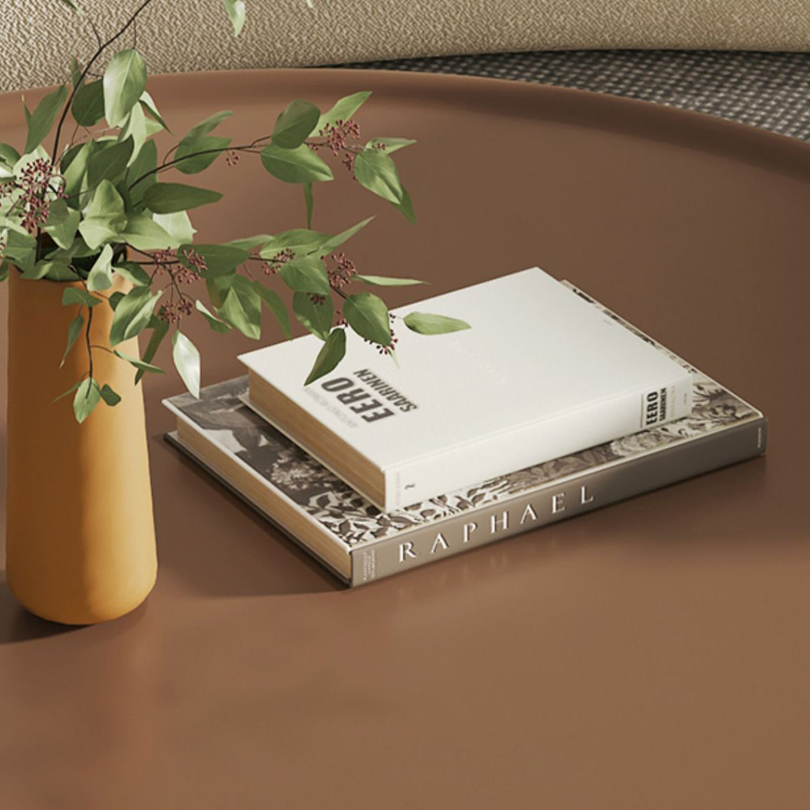 Pedestal 2-Piece Coffee Table Set Modern Round Tray Top Cocktail Table with Storage