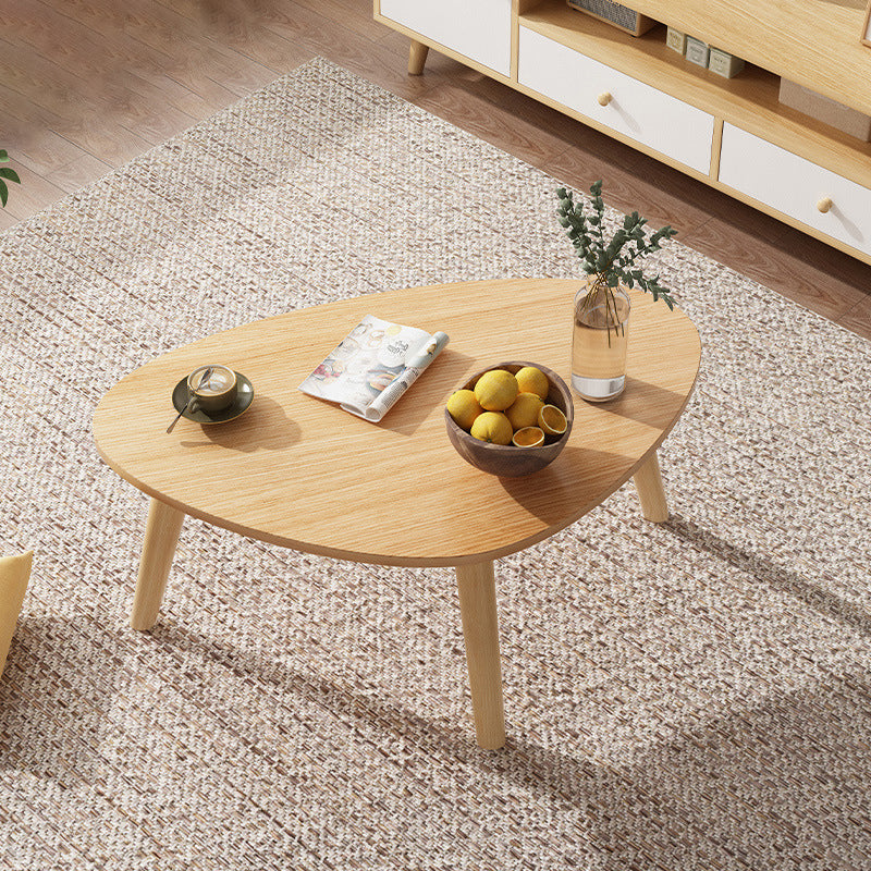 3 Legs Wood Coffee Table Modern Free-Form Nesting Coffee Table Set