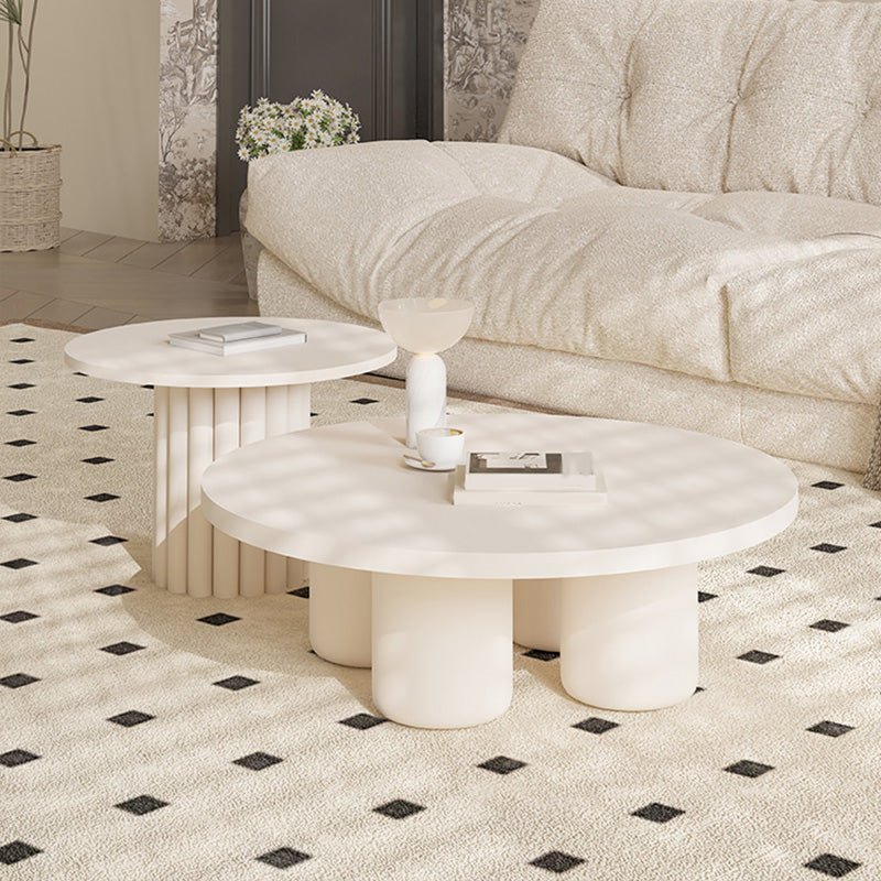Contemporary Coffee Table Wooden Round Coffee Cocktail Table