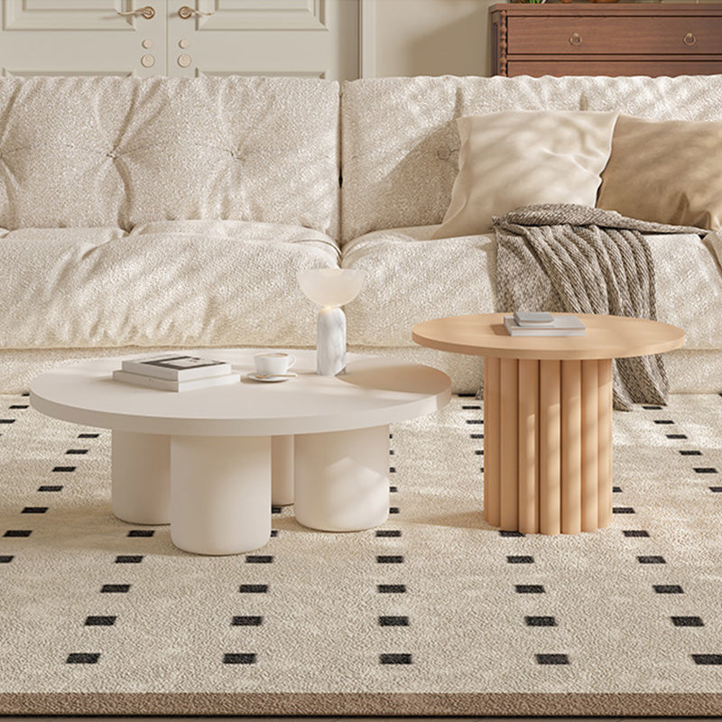 Contemporary Coffee Table Wooden Round Coffee Cocktail Table