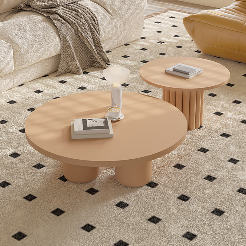 Contemporary Coffee Table Wooden Round Coffee Cocktail Table