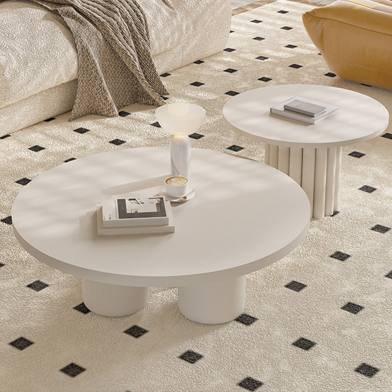 Contemporary Coffee Table Wooden Round Coffee Cocktail Table