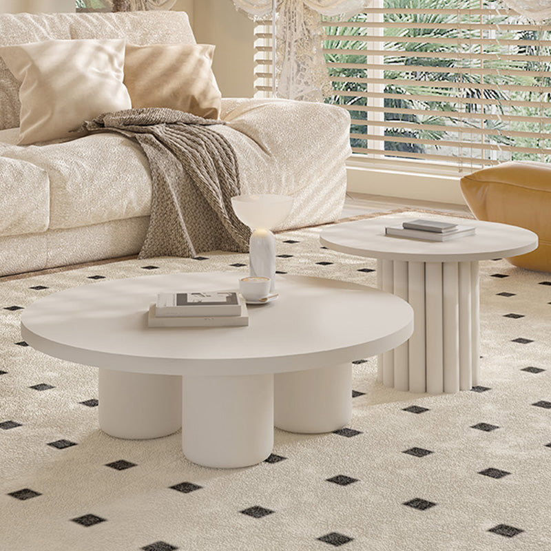 Contemporary Coffee Table Wooden Round Coffee Cocktail Table