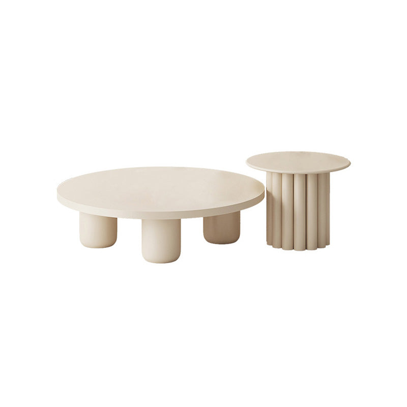 Contemporary Coffee Table Wooden Round Coffee Cocktail Table