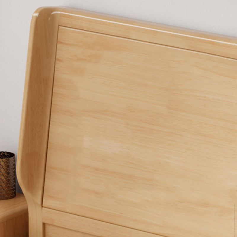 Solid Color Panel Bed Upholstered Headboard Scandinavian Standard Bed