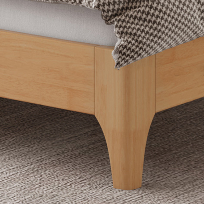 Solid Color Panel Bed Upholstered Headboard Scandinavian Standard Bed