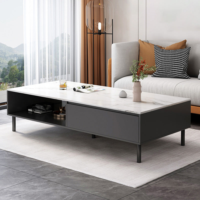 Rectangle Single Coffee Table Four Legs Coffee Table with Storage