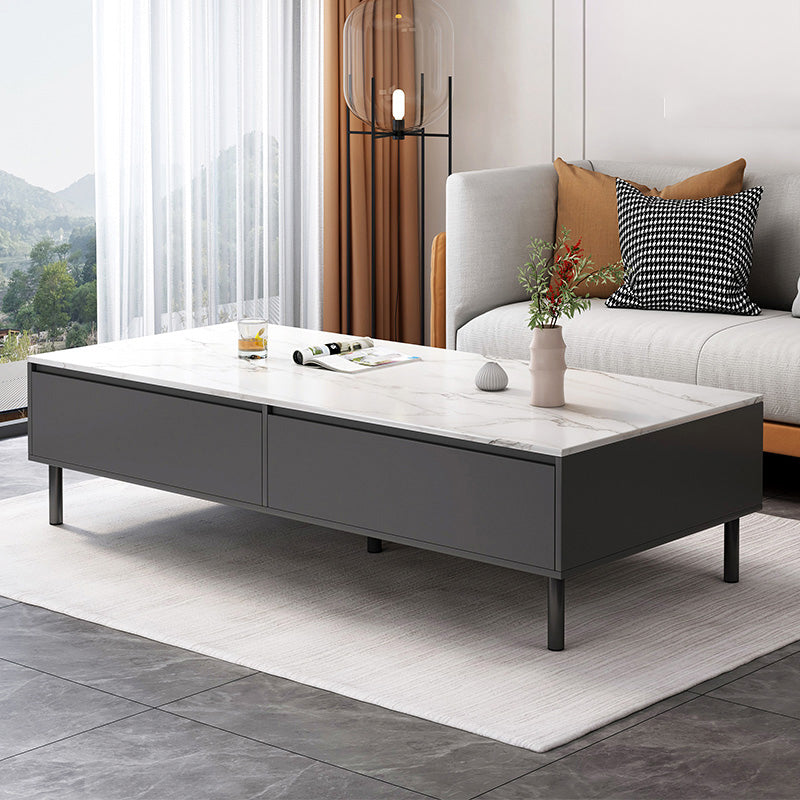 Rectangle Single Coffee Table Four Legs Coffee Table with Storage