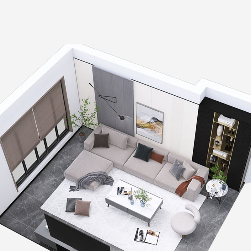 Rectangle Single Coffee Table Four Legs Coffee Table with Storage