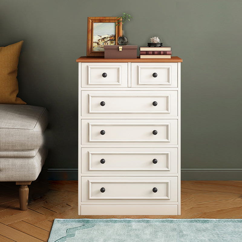 Contemporary Rectangle Chest/Cabinet with Drawers in Rubberwood