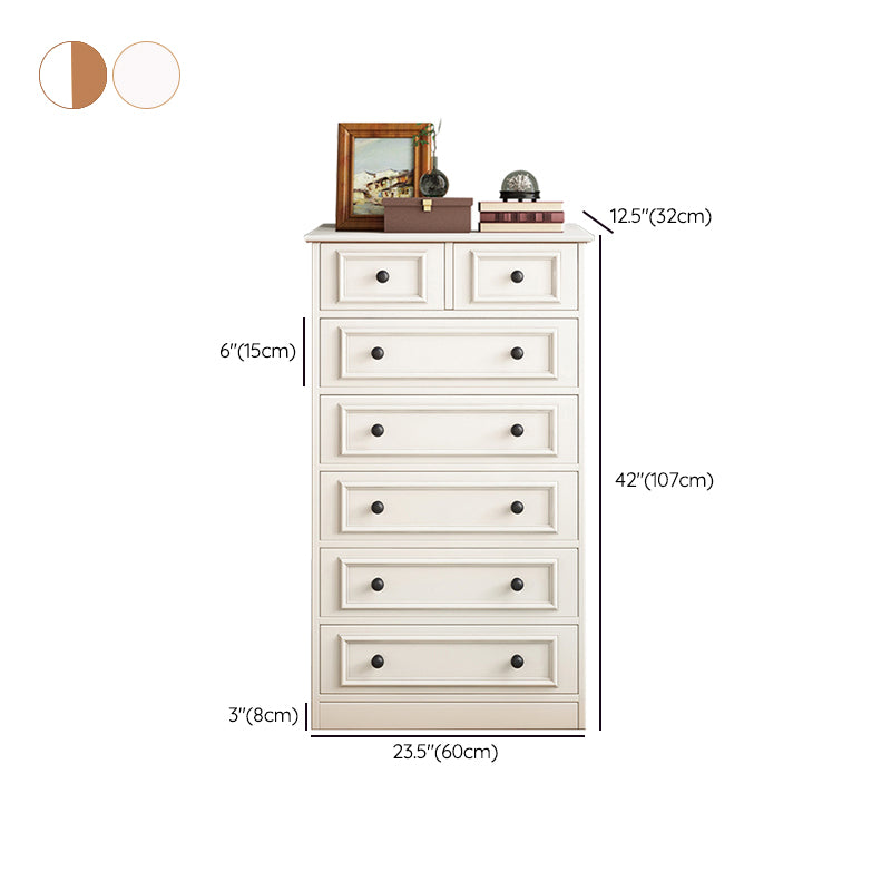 Contemporary Rectangle Chest/Cabinet with Drawers in Rubberwood