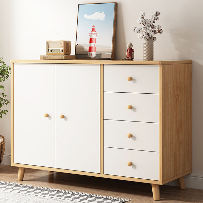 Modern Rectangle Storage Cabinet with Drawer Wooden Accent Cabinet