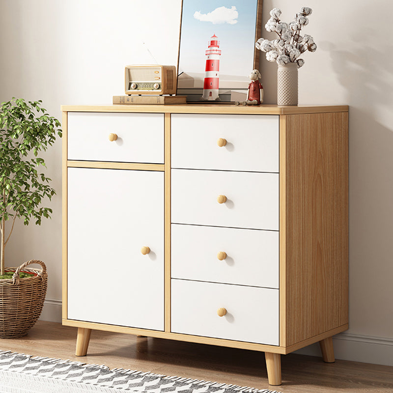 Modern Rectangle Storage Cabinet with Drawer Wooden Accent Cabinet