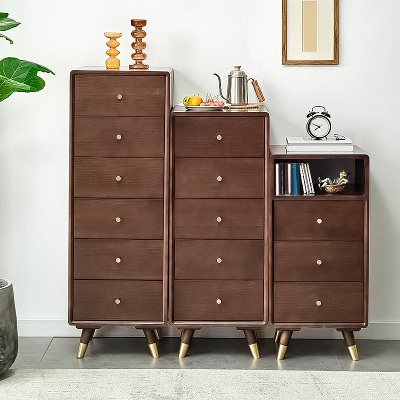 Solid Wood Accent Chest Mid Century Modern 15.7" D Cabinet with Drawers