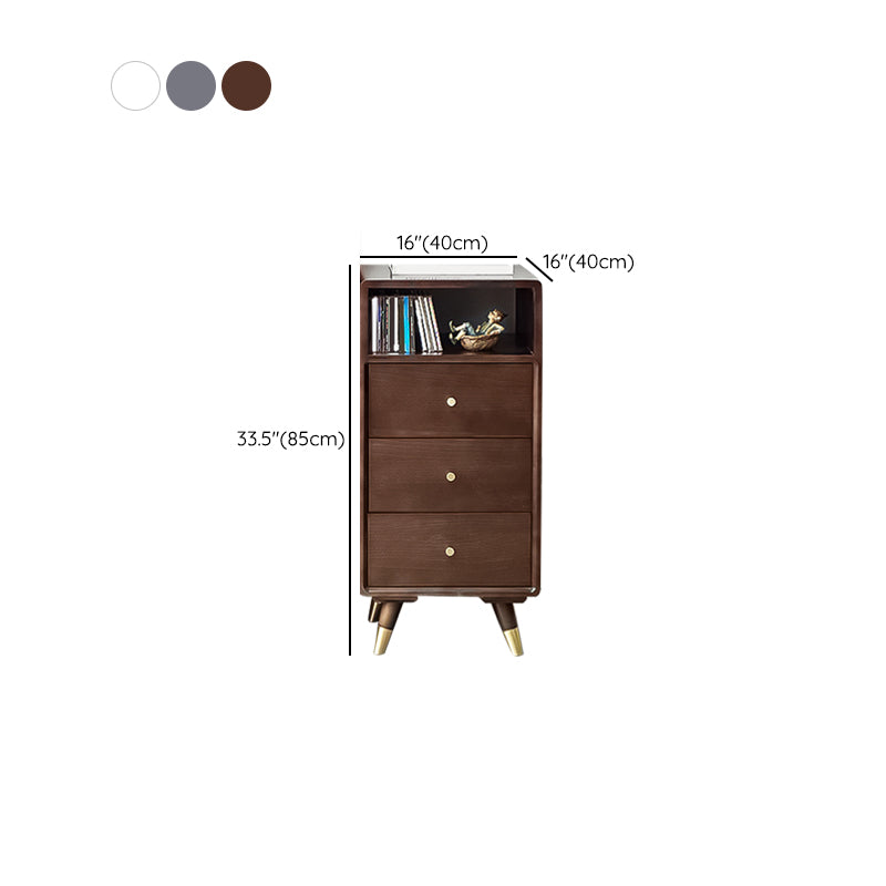 Solid Wood Accent Chest Mid Century Modern 15.7" D Cabinet with Drawers