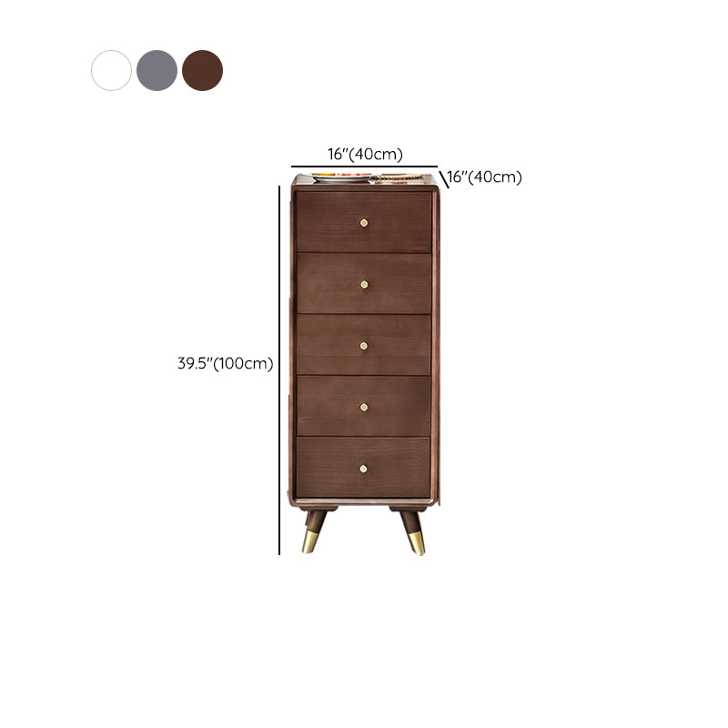 Solid Wood Accent Chest Mid Century Modern 15.7" D Cabinet with Drawers