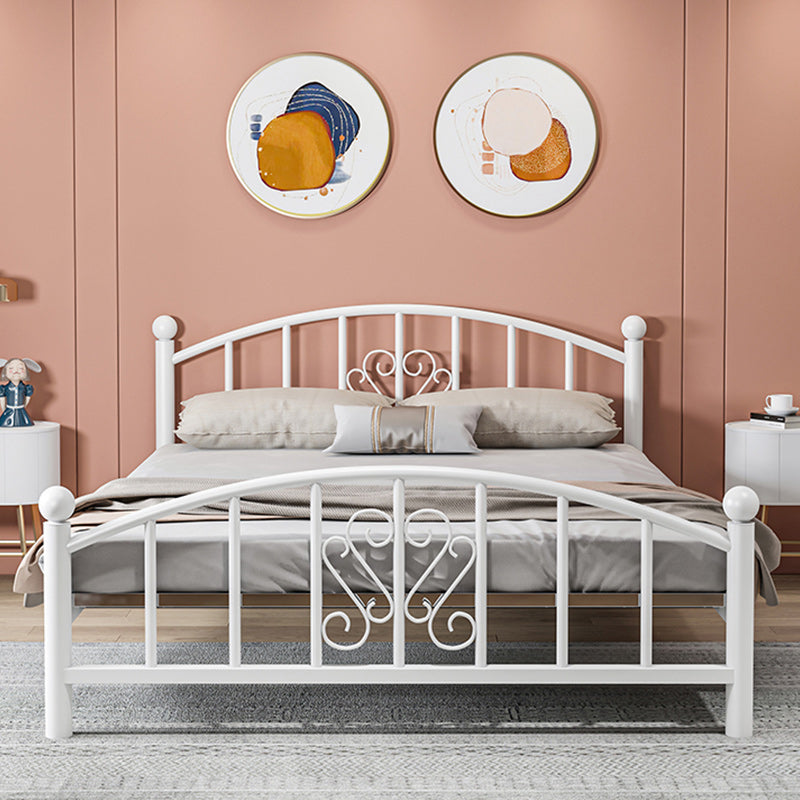Modern Finish Metallic Open-Frame Bed Glam Wire-Grid Iron Bed Frame with Headboard