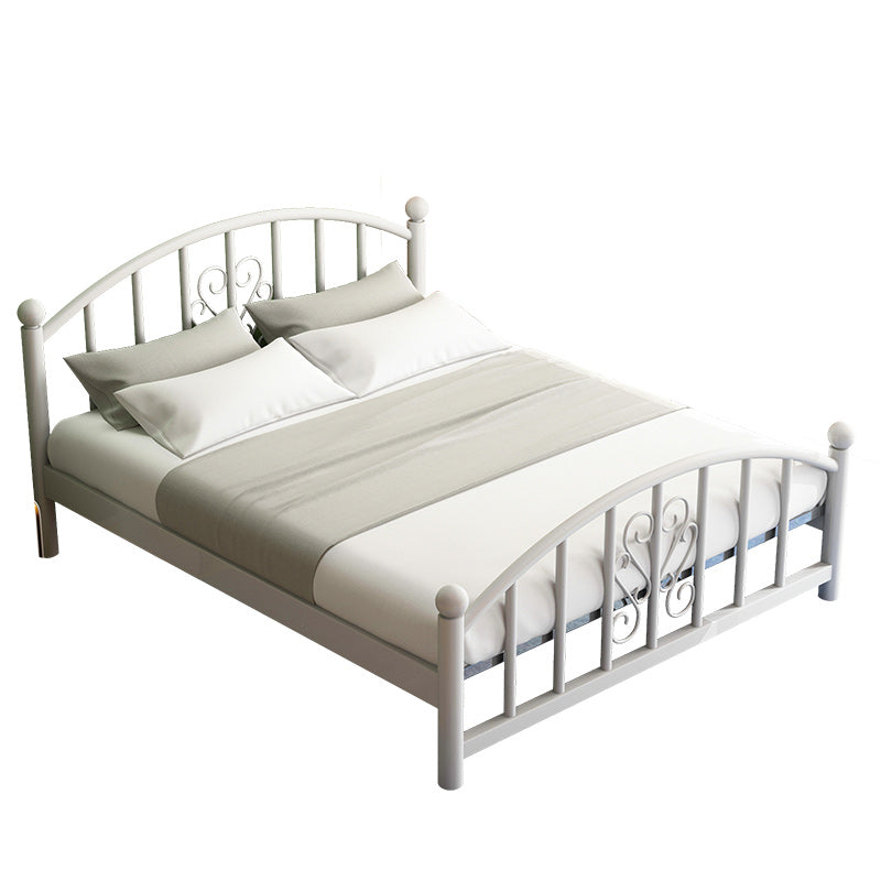 Modern Finish Metallic Open-Frame Bed Glam Wire-Grid Iron Bed Frame with Headboard