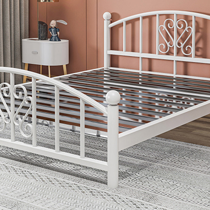 Modern Finish Metallic Open-Frame Bed Glam Wire-Grid Iron Bed Frame with Headboard