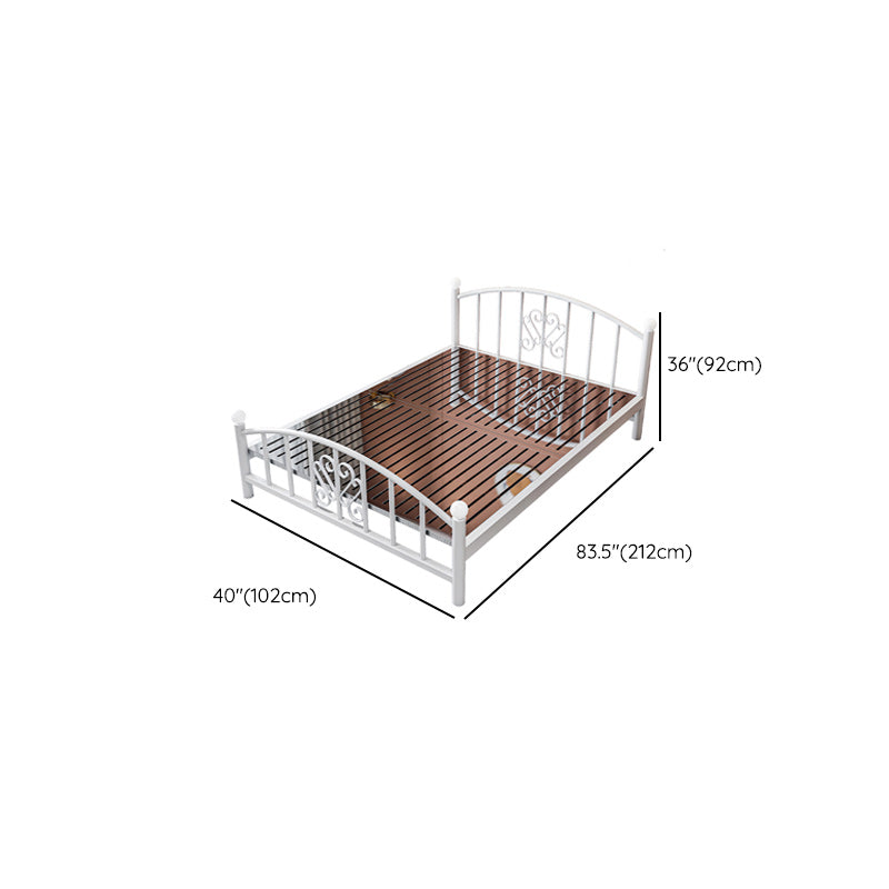 Modern Finish Metallic Open-Frame Bed Glam Wire-Grid Iron Bed Frame with Headboard
