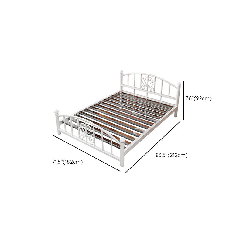 Modern Finish Metallic Open-Frame Bed Glam Wire-Grid Iron Bed Frame with Headboard