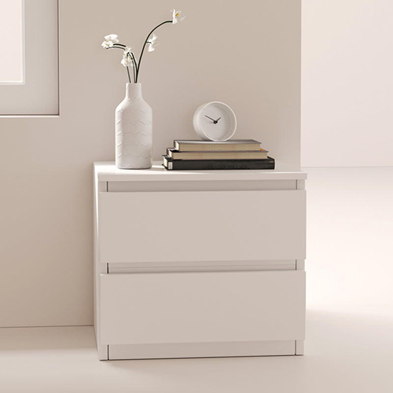 Modern White/Natural Chest with Wooden Drawers Rectangle Chest