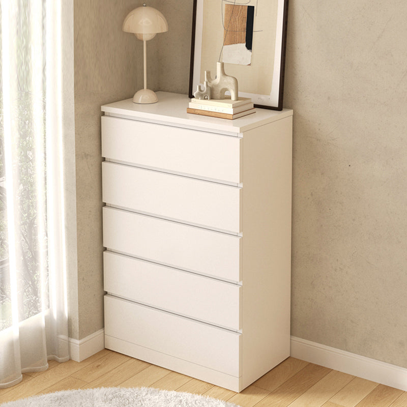 Modern White/Natural Chest with Wooden Drawers Rectangle Chest