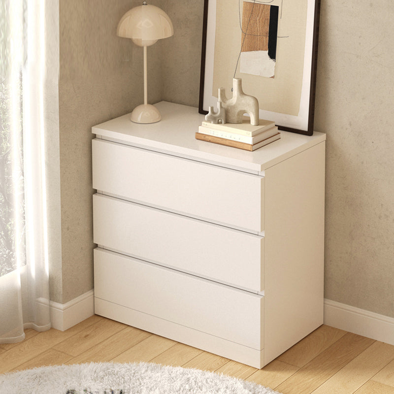 Modern White/Natural Chest with Wooden Drawers Rectangle Chest