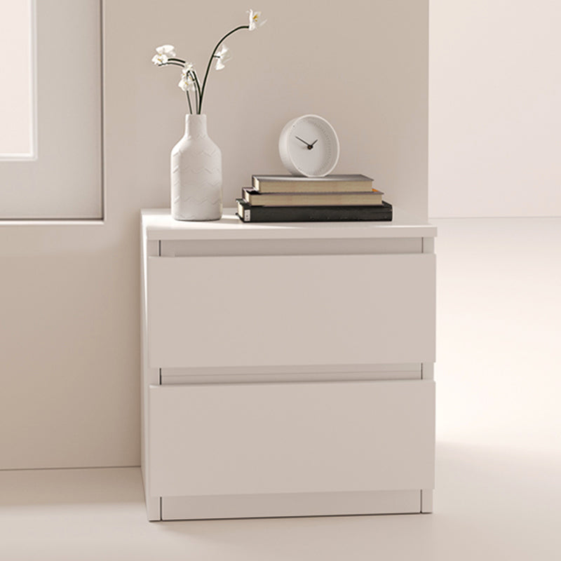 Modern White/Natural Chest with Wooden Drawers Rectangle Chest