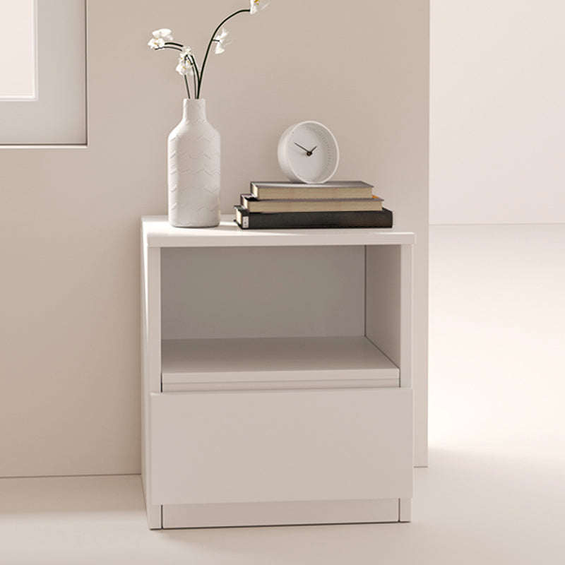 Modern White/Natural Chest with Wooden Drawers Rectangle Chest