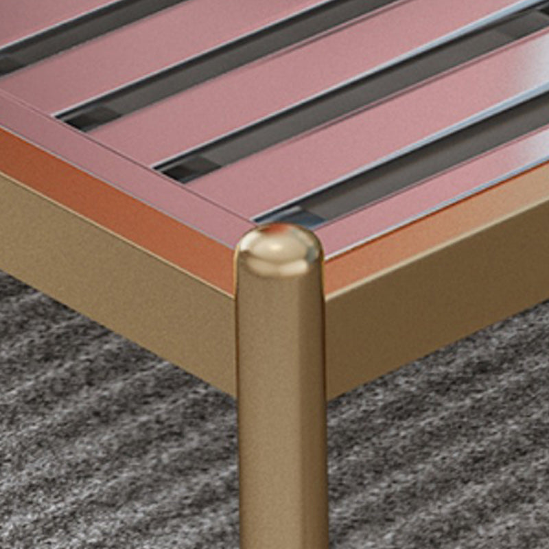 Metal Bed Frame in Stainless Steel 40.16" H Open-Frame Bed with Headboard