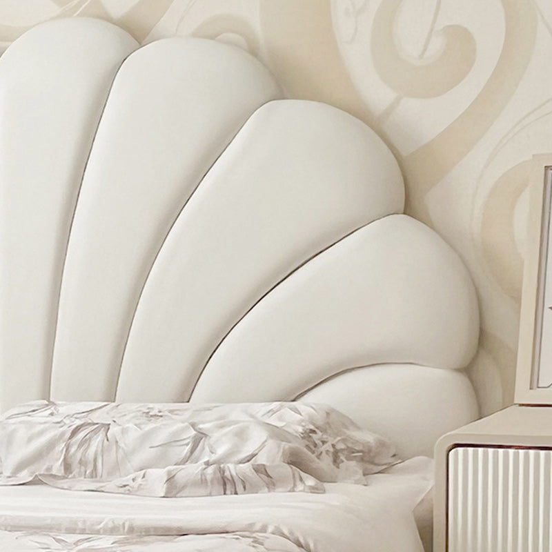 Contemporary Genuine Leather Standard Bed Frame Upholstered Headboard