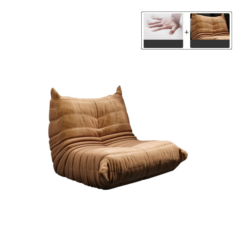 Mid Century Modern Genuine Leather White Pillows Square Arm Living Room Seating