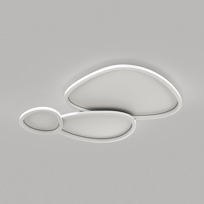 Nordic Flush Mount Metal LED Ceiling Light Fixture in White for Living Room