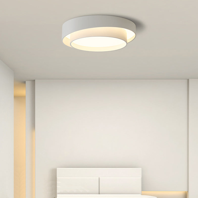 Nordic Round Flush Mount Metal LED Ceiling Light Fixture for Bedroom