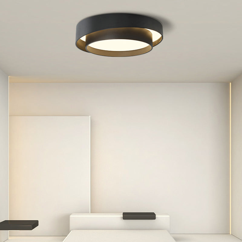 Nordic Round Flush Mount Metal LED Ceiling Light Fixture for Bedroom