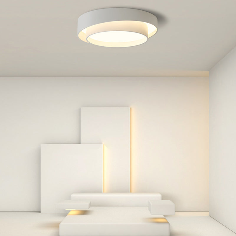 Nordic Round Flush Mount Metal LED Ceiling Light Fixture for Bedroom