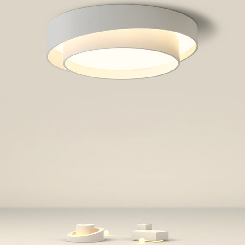 Nordic Round Flush Mount Metal LED Ceiling Light Fixture for Bedroom