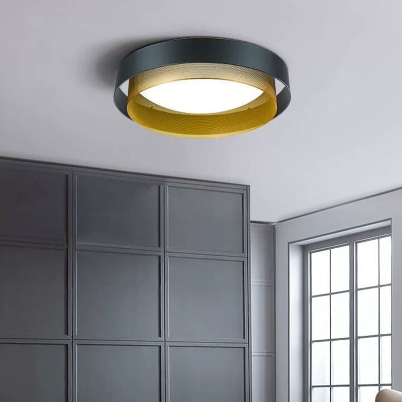 Nordic Circular Flush Mount Metal LED Ceiling Light Fixture for Living Room