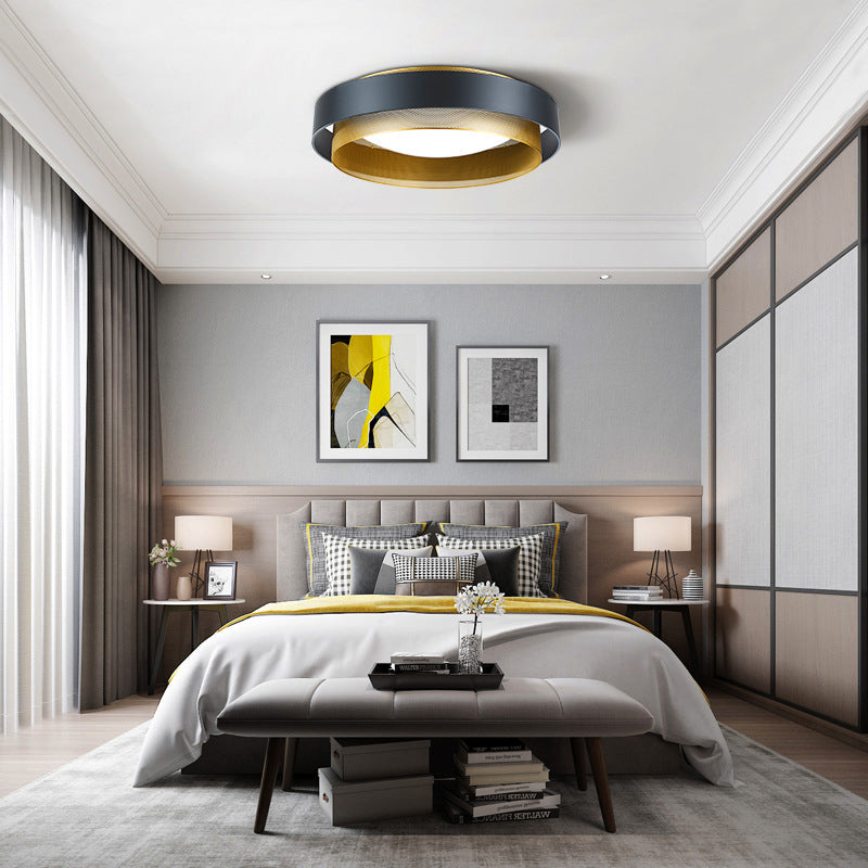 Nordic Circular Flush Mount Metal LED Ceiling Light Fixture for Living Room