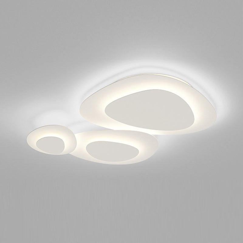 Nordic White Flush Mount Multi-Layer LED Ceiling Light Fixture for Living Room