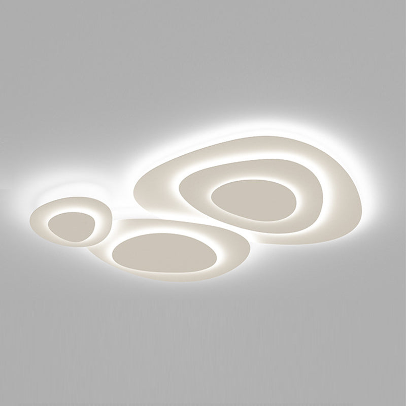 Nordic White Flush Mount Multi-Layer LED Ceiling Light Fixture for Living Room