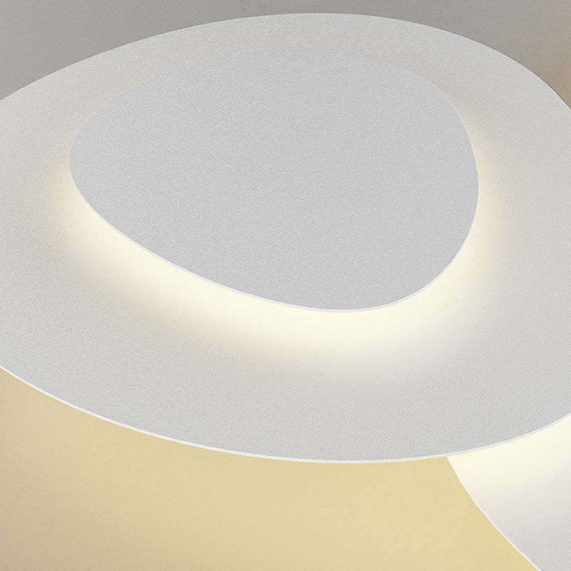 Nordic White Flush Mount Multi-Layer LED Ceiling Light Fixture for Living Room