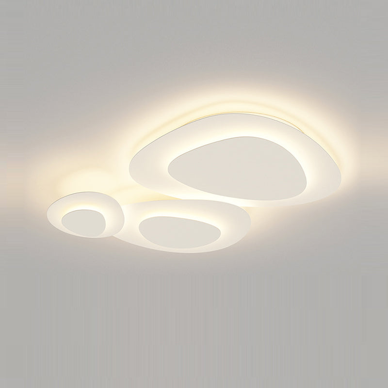 Nordic White Flush Mount Multi-Layer LED Ceiling Light Fixture for Living Room